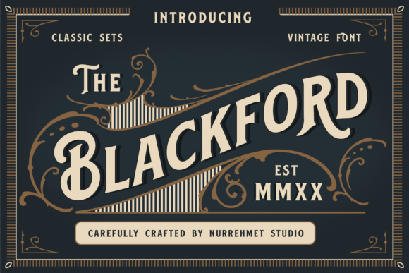 Blackford Display Font for Vintage Branding and Retro Packaging