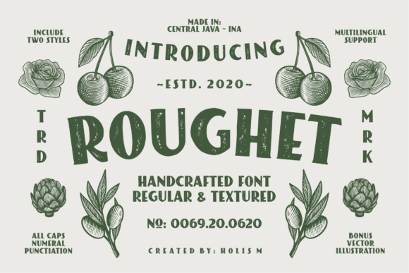 Roughet Bold Display Typeface for Handmade Shop Branding